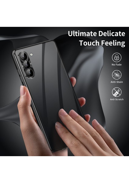 For Samsung Galaxy S23 Için+ Anti-Peep Telefon Geri Kapak Tek Taraflı Temperli Cam+ Pc Paneli Şok Geçirmez Telefon Kasası ve Manyetik Adsorpsiyon Metal Çerçevesi (Yurt Dışından) modelleri