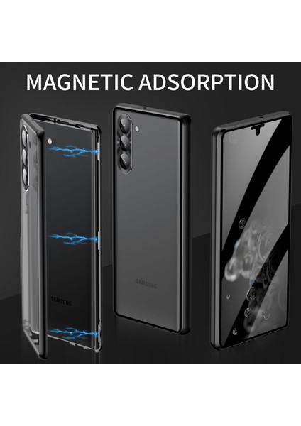 For Samsung Galaxy S23 Için+ Anti-Peep Telefon Geri Kapak Tek Taraflı Temperli Cam+ Pc Paneli Şok Geçirmez Telefon Kasası ve Manyetik Adsorpsiyon Metal Çerçevesi (Yurt Dışından) fırsatları
