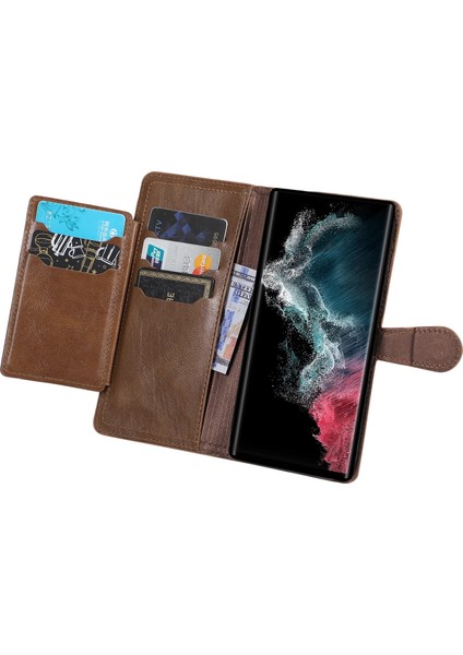 For Samsung Galaxy S23 Ultra Pu Deri Cüzdan Kılıfı Zipper Cep Standı Manyetik Flip Telefon Kapağı (Yurt Dışından) fiyatları