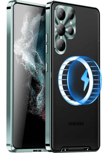 For Samsung Galaxy S23 Için Ultra Anti-Çizelge Mat Telefon Kapağı Tpu Geri + Elektrokaplama Metal Kenar Entegre Lens Koruma Telefon Kılıfı (Yurt Dışından)