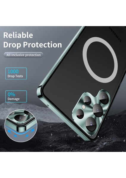 For Samsung Galaxy S23 Için Ultra Anti-Çizelge Mat Telefon Kapağı Tpu Geri + Elektrokaplama Metal Kenar Entegre Lens Koruma Telefon Kılıfı (Yurt Dışından) modelleri