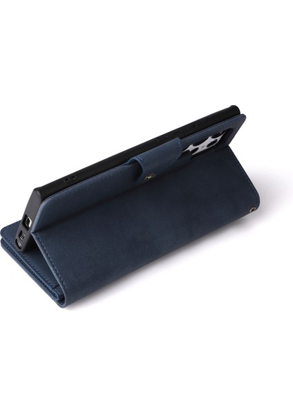 For Samsung Galaxy S23 Ultra Telefon Kılıfı Stand Cüzdan Birden Çok Kart Yuvası Perçin Toka Pu Deri Telefon Kapağı Kayışla (Yurt Dışından) indirimleri