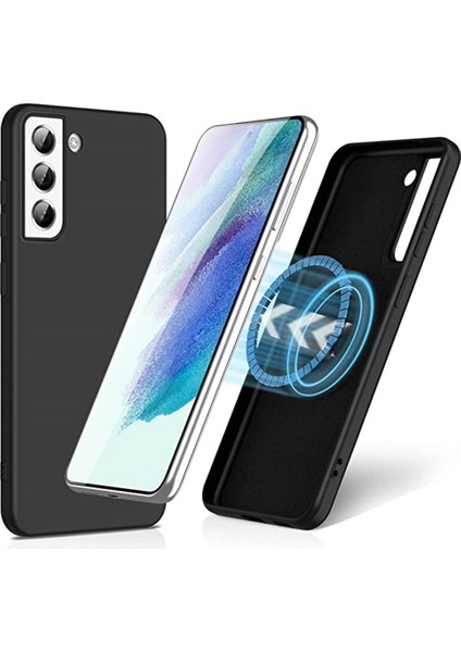 For Samsung Galaxy S23 Yumuşak Tpu Manyetik Telefon Kılıfı Için Liquid Serisi Kauçuk Damla Damlı Damla Damlı Cep Telefonu Arka Kapak Desteği Kablosuz Şarj (Yurt Dışından)