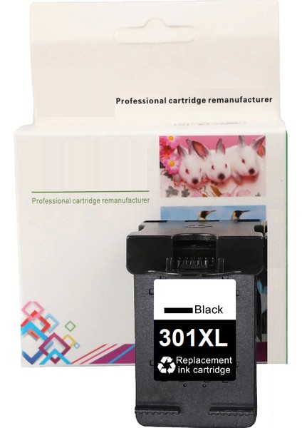 HP 301XL-CH563EE (1000-1010-1050-1510-1512-1514-2000-2050-2054-2510-2514-2540-2542-2544-2549-3000-3050-3052-3054-3055-3057-3059-2620-2622-2624-4630-4632-4634-4636-ENVY 4500-5530) Muadil Siyah Kartuşu