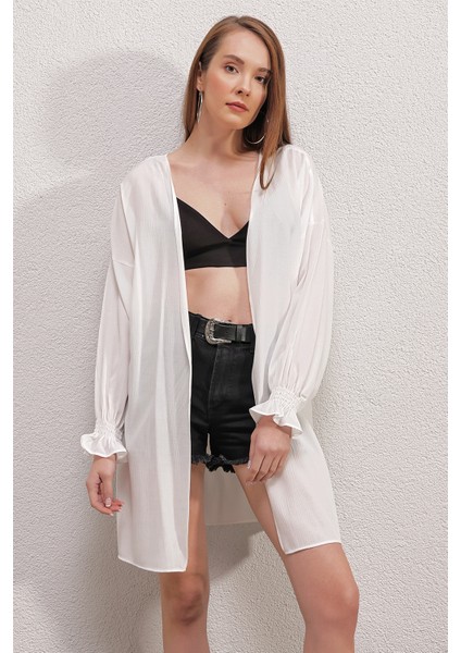5882 Salaş Kimono - Beyaz