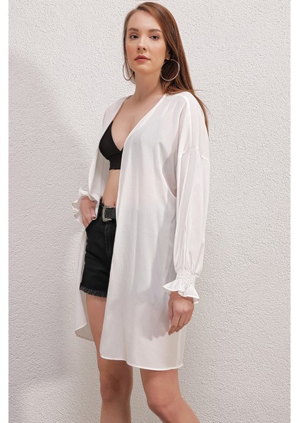 5882 Salaş Kimono - Beyaz fırsatları