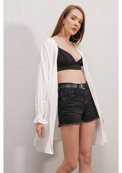 5882 Salaş Kimono - Beyaz indirimleri