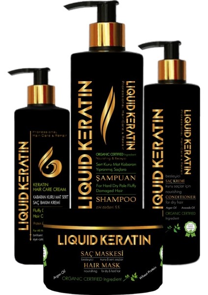 Kabaran Saç Keratin Bakım Seti 4'lü