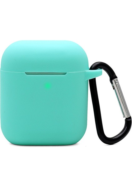 Şarj Kılıflı Earphone Için Silikon Kılıf (2016) / (2019) / Kablosuz Şarj Kılıflı Airpod'lar (2019), D Ring Tokalı 2,5mm Kalın Koruyucu Kapak (Yurt Dışından)