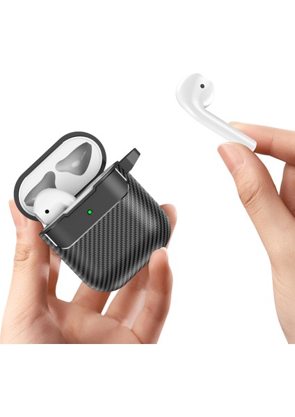 Şarj Kılıflı Aırpod'lar (2016) / (2019) / Kablosuz Şarj Kılıflı Earphone (2019) Karbon Fiber Tpu Çizgiye Karşı Çizgiye Karşı Kılıf Kablosuz Kulaklık Tam Koruma Kapağı (Yurt Dışından) fırsatları