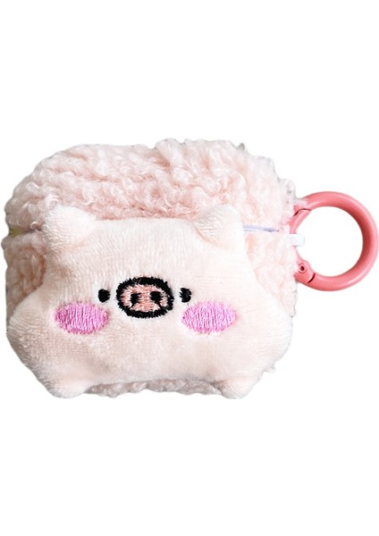 Earphone Için 3 Sevimli Piggy Fluff Tpu Kulaklık Kılıfı Kulaklık Şarj Kutusu Şok Geçirmez Kapak Halka Tokası ile (Yurt Dışından)