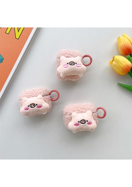 Earphone Için 3 Sevimli Piggy Fluff Tpu Kulaklık Kılıfı Kulaklık Şarj Kutusu Şok Geçirmez Kapak Halka Tokası ile (Yurt Dışından) fiyatları