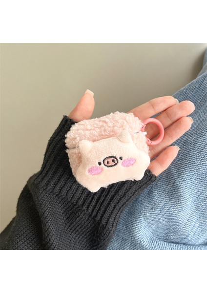 Earphone Için 3 Sevimli Piggy Fluff Tpu Kulaklık Kılıfı Kulaklık Şarj Kutusu Şok Geçirmez Kapak Halka Tokası ile (Yurt Dışından) indirimleri