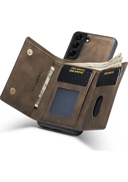 For Dg.ming M1 Serisi Samsung Galaxy S23 Artı 5g Çıkarılabilir Cüzdan Telefon Kasası Pu Deri Kaplı Koruyucu Kabuk Kickstand ile (Yurt Dışından) modelleri