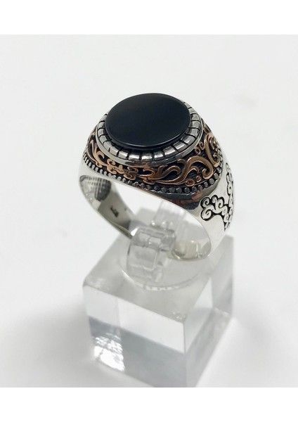 925 Ayar Gümüş Yeşil Akik Taşlı Mini Zirkon Taş Süslemeli Erkek Yüzük fiyatları