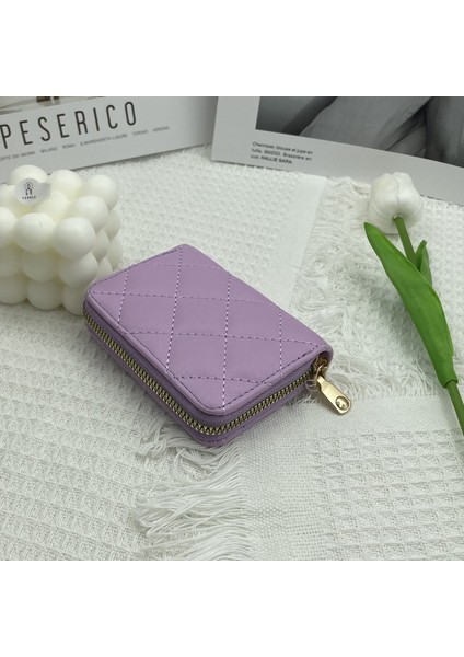 Eşkenar Dörtgen Dikiş Hattı Kadınlar Kısa Cüzdan Fermuar Para Cüzdanı Pu Deri Organ Kartı Tutucu Çanta (Yurt Dışından) indirimleri