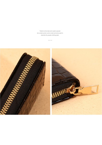 522 Timsah Doku Pu Pu Deri Organ Kart Tutucu Çanta Kadın Kısa Cüzdan Fermuarı Para Çanta (Yurt Dışından) fırsatları