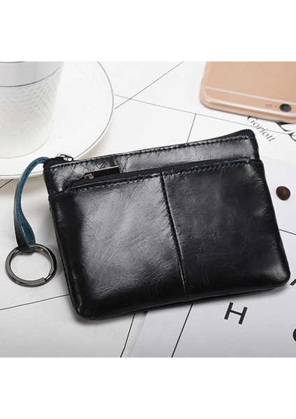 AP127 Mini Cüzdan Orijinal Cowhide Deri Para Çantası Fermuar Küçük Koruma Değişikliği Kartı Anahtar Depolama Çantası (Yurt Dışından)