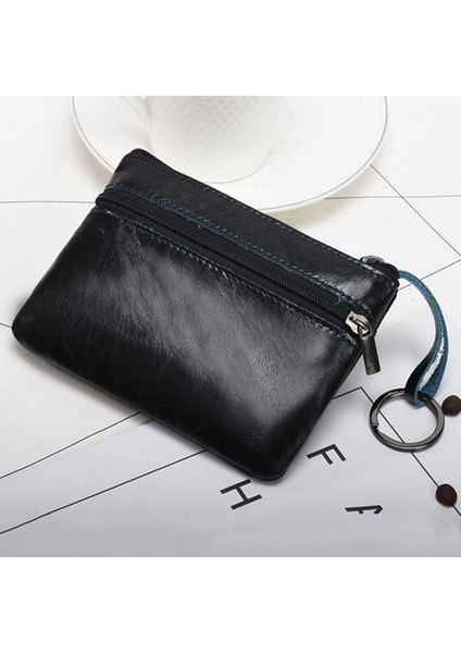 AP127 Mini Cüzdan Orijinal Cowhide Deri Para Çantası Fermuar Küçük Koruma Değişikliği Kartı Anahtar Depolama Çantası (Yurt Dışından)
