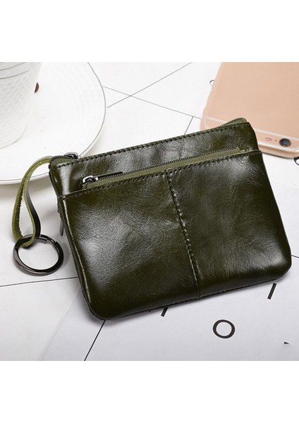 AP127 Mini Cüzdan Orijinal Cowhide Deri Para Çantası Fermuar Küçük Koruma Değişikliği Kartı Anahtar Depolama Çantası (Yurt Dışından)