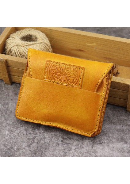 SG634 Cowhide Deri Cüzdan Çoklu Kart Tutucu Para Cep Çantası Fermuar Para Cep Vintage Depolama Çantası (Yurt Dışından)