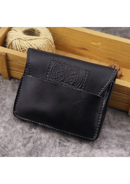 SG634 Cowhide Deri Cüzdan Çoklu Kart Tutucu Para Cep Çantası Fermuar Para Cep Vintage Depolama Çantası (Yurt Dışından)
