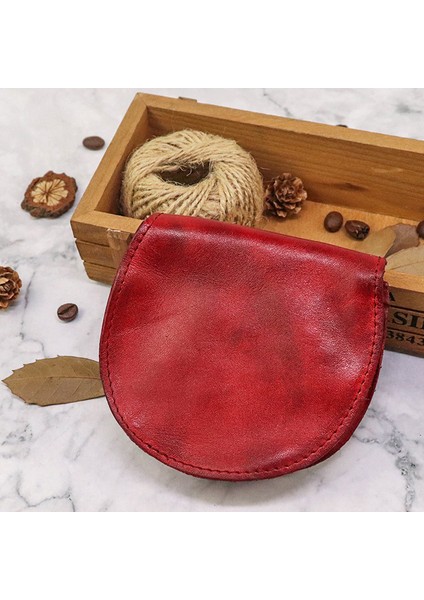 SG715 Retro Kırışmış Üst Katmanlı Cowhide Deri Para Çantası Snap Düğme Tasarım Paraları Anahtar Tutucu Çanta (Yurt Dışından)