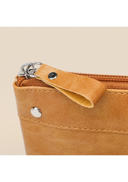 OY-003 Vintage Pu Deri Mini Cüzdan Fermuar Para Çantası Taşınabilir Nakit Kartı Depolama Çantası (Yurt Dışından)