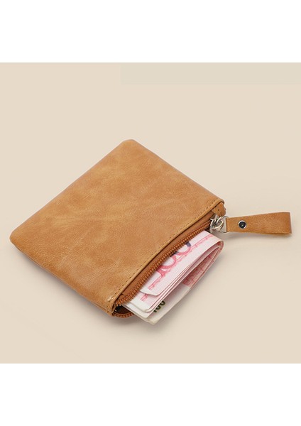 OY-003 Vintage Pu Deri Mini Cüzdan Fermuar Para Çantası Taşınabilir Nakit Kartı Depolama Çantası (Yurt Dışından)