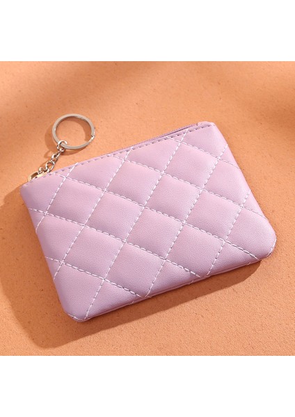 016 Rhombic Grid Şık Mini Mini Cüzdan Pu Deri Fermuar Kartları Nakit Tutucu Kadın Para Çanta Çantası (Yurt Dışından) modelleri