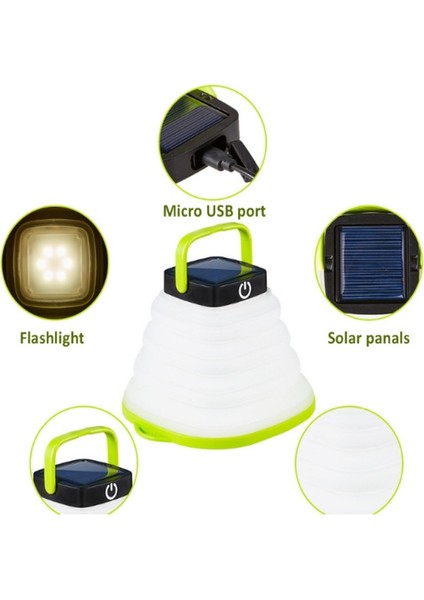 Katlanır Güneş Lambası Açık Kamp Çadır Lambası Siyah (Yurt Dışından) fiyatları