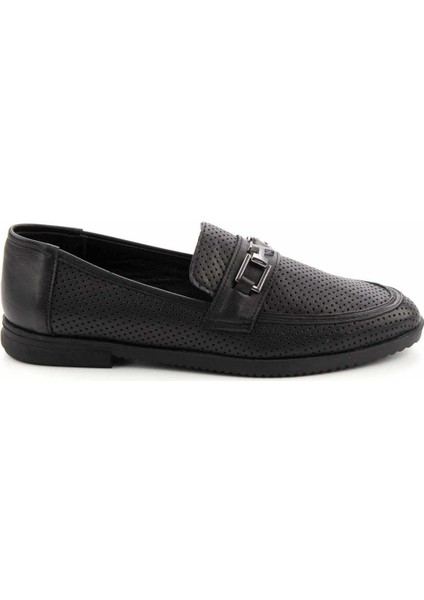 Siyah Leather Kadın Loafer Ayakkabı K01586213603 fiyatları