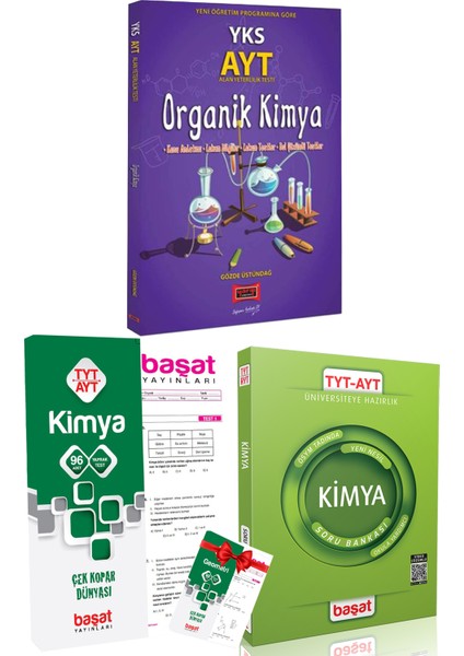 AYT Organik Kimya Konu+Başat Kimya Yaprak+Kimya TYT-AYT Soru Bankası+Gemometri Çek Kopar