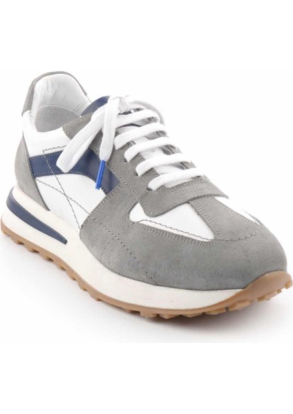 Gri Beyaz Süet Leather Erkek Sneaker E01901618202