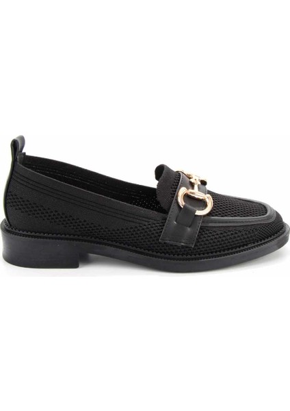 Siyah Triko Kadın Loafer Ayakkabı K01196000582
