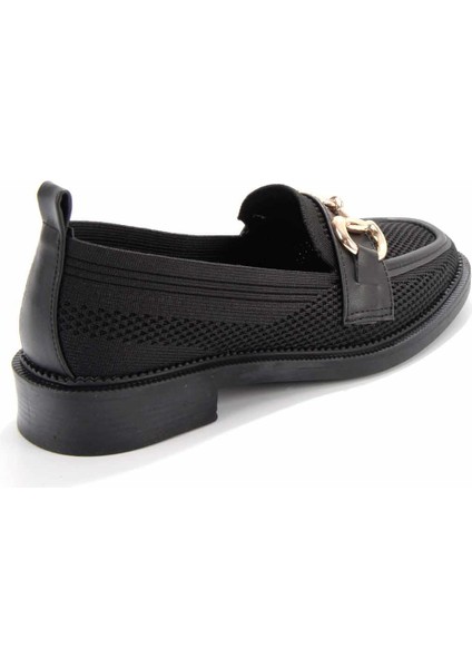Siyah Triko Kadın Loafer Ayakkabı K01196000582