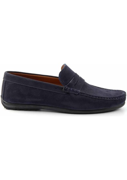 Lacivert Nubuk Leather Erkek Loafer Ayakkabı E01733200801