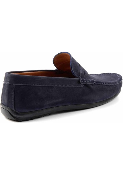 Lacivert Nubuk Leather Erkek Loafer Ayakkabı E01733200801