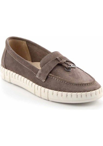Vizon Süet Leather Kadın Loafer Ayakkabı K01286654002 modelleri
