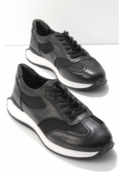 Siyah Leather Erkek Sneaker E01728012303
