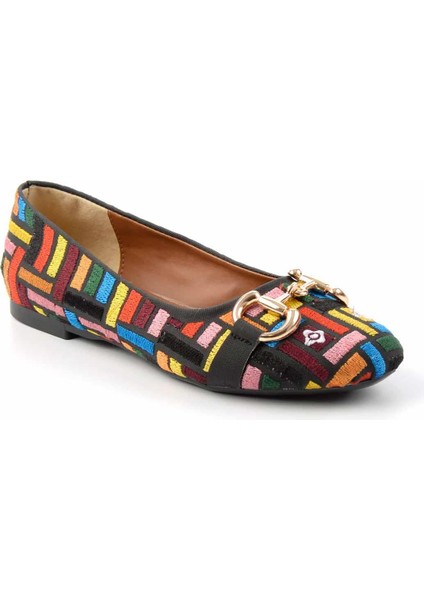Siyah Nakışlı Kadın Loafer Ayakkabı K01641167082 modelleri