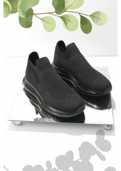 Siyah Triko Kadın Sneaker K01703102782