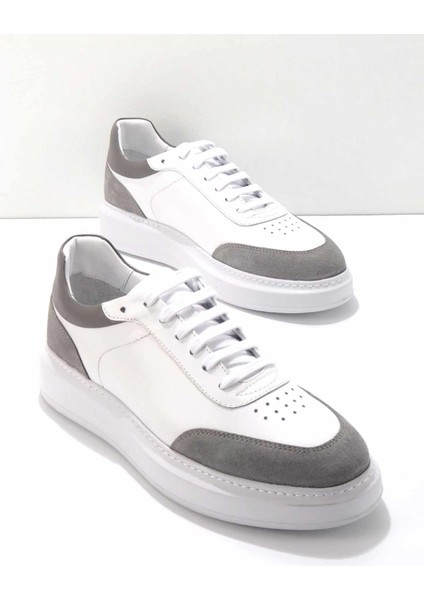 Beyaz Gri Leather Erkek Casual Ayakkabı E01901533903