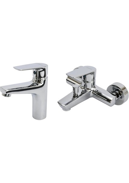 Liva İkili Lavabo ve Banyo Bataryası Seti LV1500+LV2500