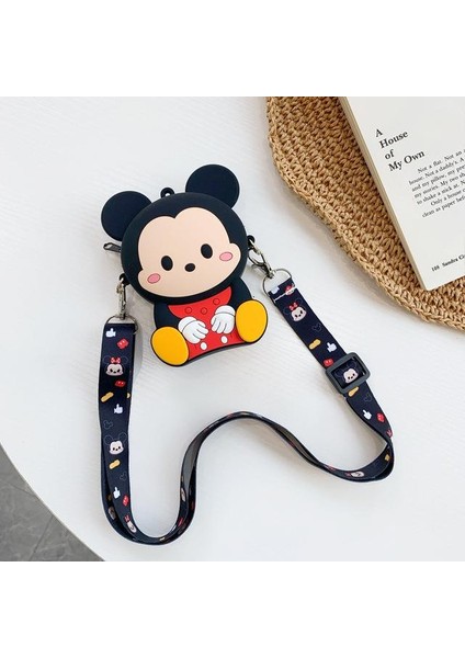 Mickey Mause Oturan Minnie Bozuk Para Cüzdanı Çanta Çocuk Cüzdan Küçük Para Kutusu Omuzdan Askılı Çanta