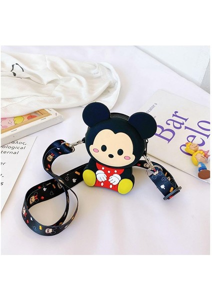 Mickey Mause Oturan Minnie Bozuk Para Cüzdanı Çanta Çocuk Cüzdan Küçük Para Kutusu Omuzdan Askılı Çanta