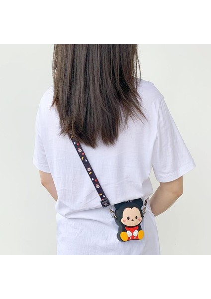 Mickey Mause Oturan Minnie Bozuk Para Cüzdanı Çanta Çocuk Cüzdan Küçük Para Kutusu Omuzdan Askılı Çanta