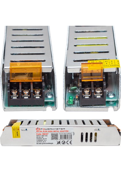 PM-13247 12 Volt - 5 Amper Slım Kasa Metal Adaptör (158*40*30) modelleri