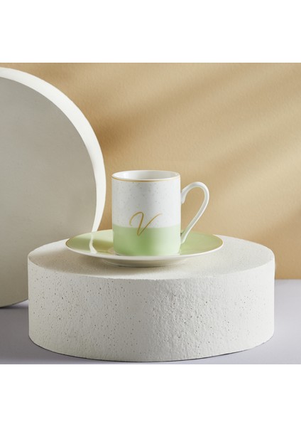 V Harfli Tek Kişilik Porselen Kahve Fincanı 100 ml