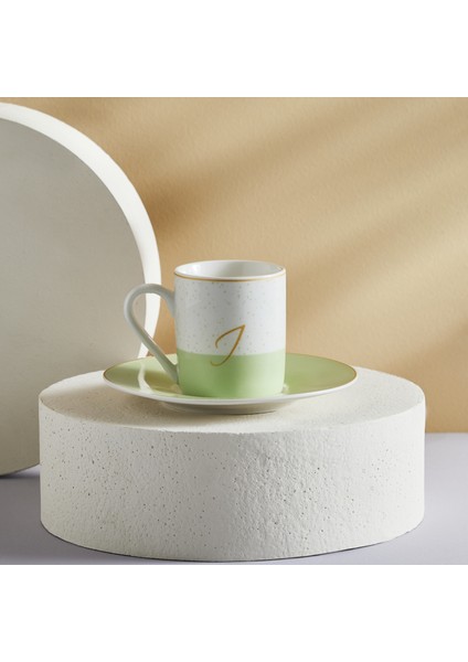 I Harfli Tek Kişilik Porselen Kahve Fincanı 100 ml